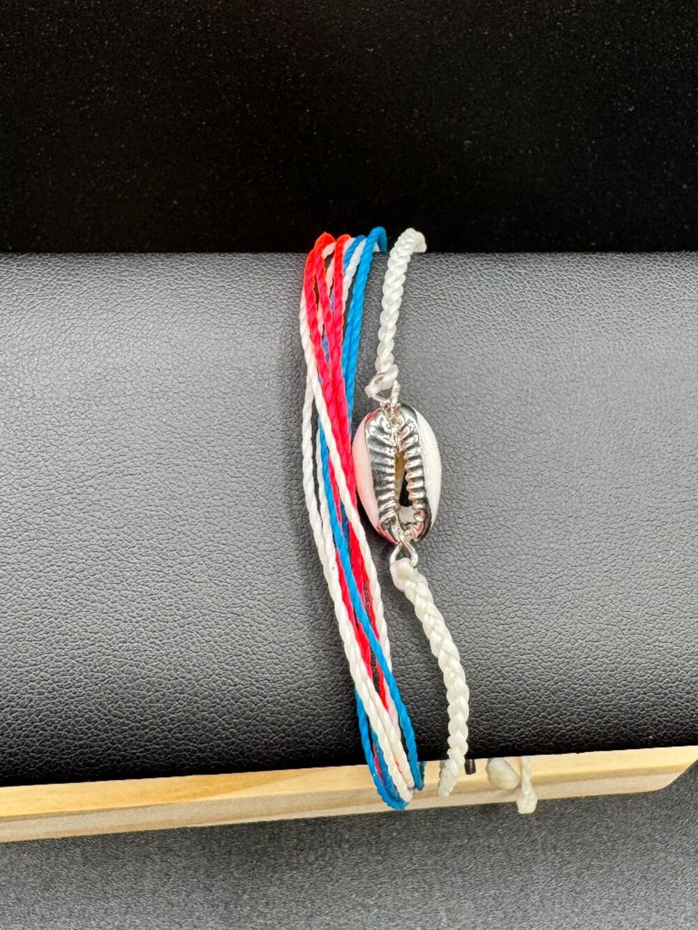 Pura Vida Cowrie Shell Charm Pink/Red White Blue Stack